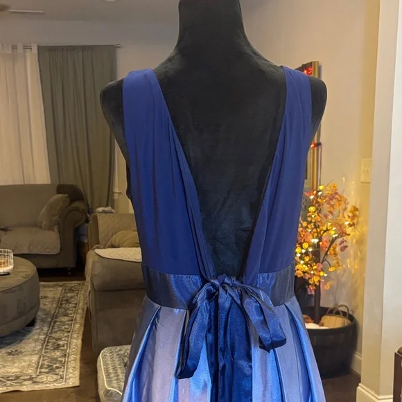 SLNY ombre Blue Sleeveless Gown - Picture 5 of 10